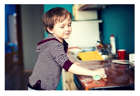 kid cleaning